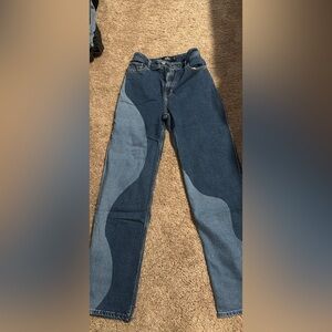 Hollister Two-Tone Blue Straight Leg Jeans